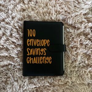 Black "100 Envelope Savings Challenge" Cash Envelope Organizer